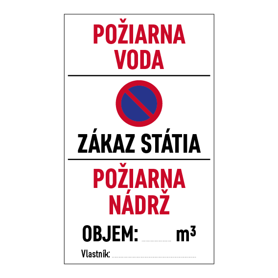 Požiarna nádrž Zákaz státia