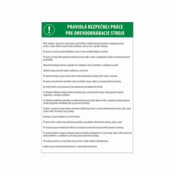 Pravidlá bezpečnej práce pre drevoobrábacie stroje