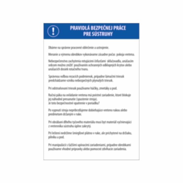 Pravidlá bezpečnej práce pre sústruhy