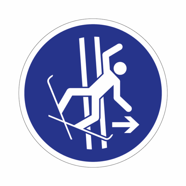 ISO M035 V prípade pádu opustite vlečnú dráhu