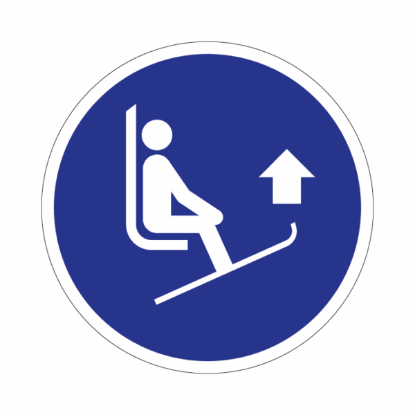 ISO M036 Špičky lyží musia byť zdvihnuté