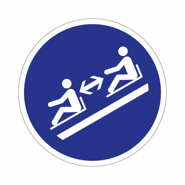 ISO M052 Dodržujte vzdialenosť na tobogáne