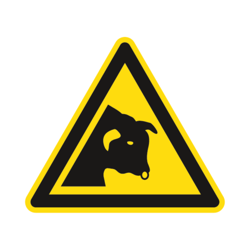 ISO W034 Varovanie pred býkmi
