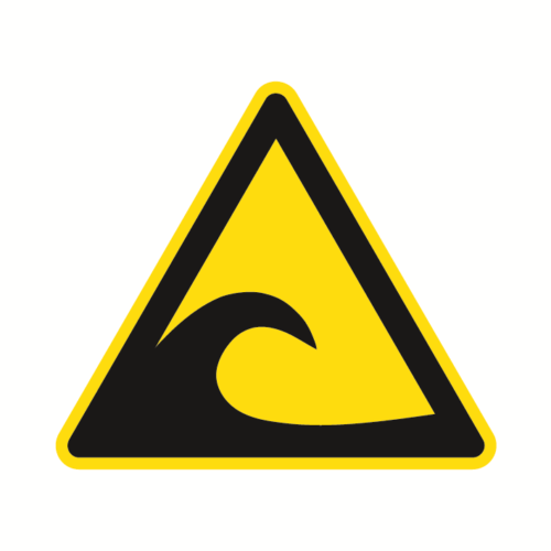 ISO W056 Nebezpečná zóna cunami