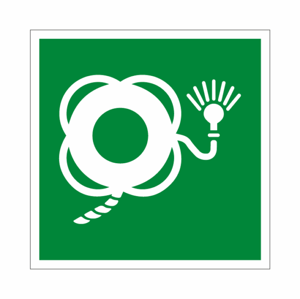 ISO E043 Záchranné koleso so svetlom a lanom