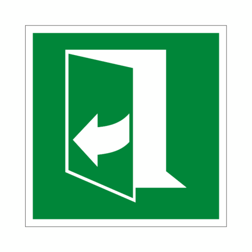 ISO E058 Dvere otvorte potiahnutím za pravú stranu