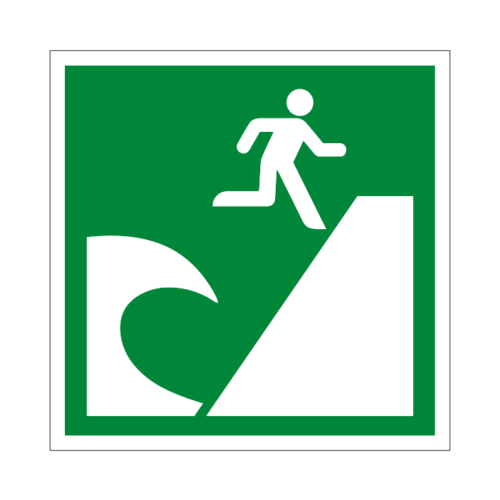 ISO E062 Oblasť evakuácie pred cunami