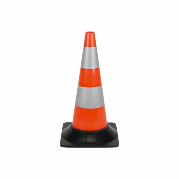 509-reflexny-kuzel-oranzovo-biely-s-gumovou-zakladnou-50cm 509 - Dopravný kužeľ - oranžový s bielymi reflexnými pruhmi