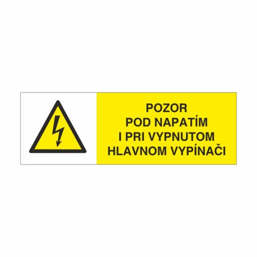 22 Pozor pod napätím i pri vypnutom hlavnom vypínači - elektrotechnická značka