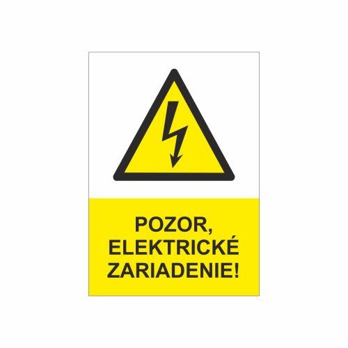 23 Pozor elektrické zariadenie - zvislá označovacia elektrotechnická značka