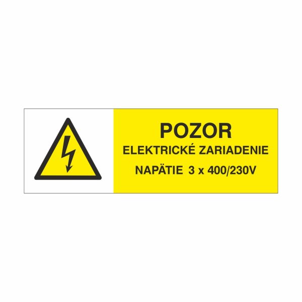 24 Pozor elektrické zariadenie! Napätie 3x 400V/230V - elektrotechnická značka