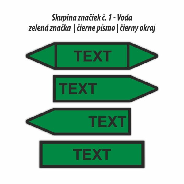 Označenie potrubí pre skupinu 1 - Voda